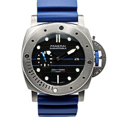 blue leather strap panerai|original panerai rubber strap.